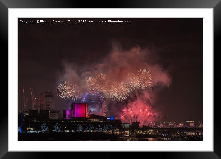 new years fireworks display London 2016 Framed Mounted Print by Jack Jacovou Travellingjour