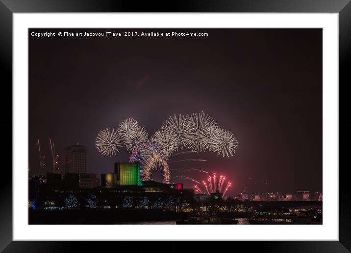 London fireworks 2016 Framed Mounted Print by Jack Jacovou Travellingjour