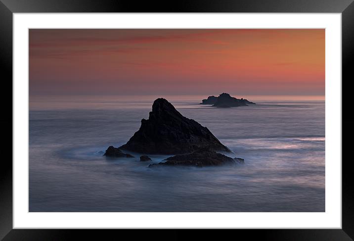Bull Rock Sunset Framed Mounted Print by Ashley Chaplin
