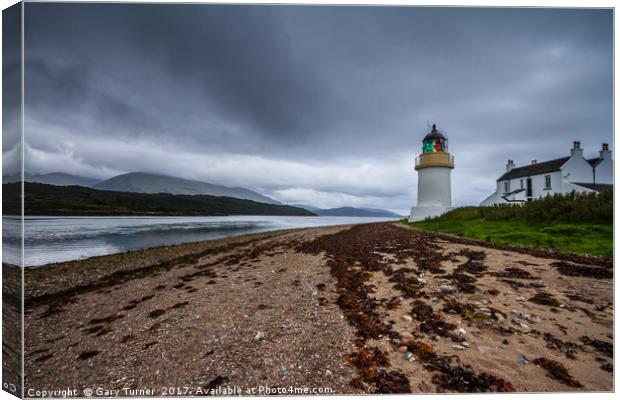 Corran Narrows Lighthouse Canvas Print by Gary Turner