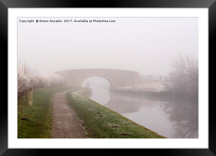 Misty Canal Scene Framed Mounted Print by Simon Annable