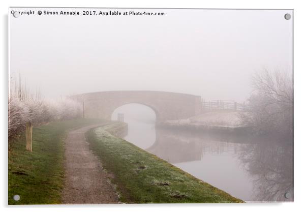 Misty Canal Scene Acrylic by Simon Annable