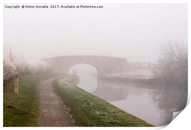 Misty Canal Scene Print by Simon Annable