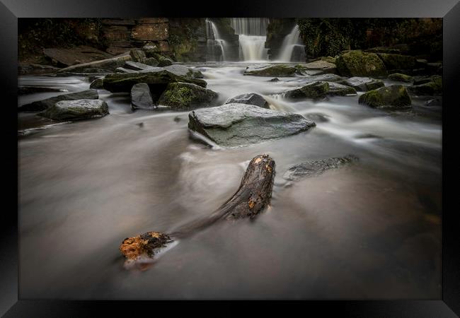 The waterfall at Penllergare Woods. Framed Print by Bryn Morgan