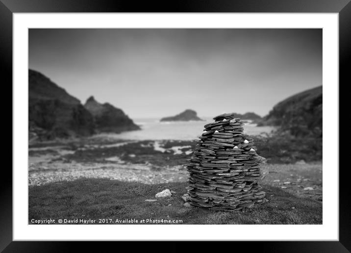 Cairn on the Shore Framed Mounted Print by David Haylor