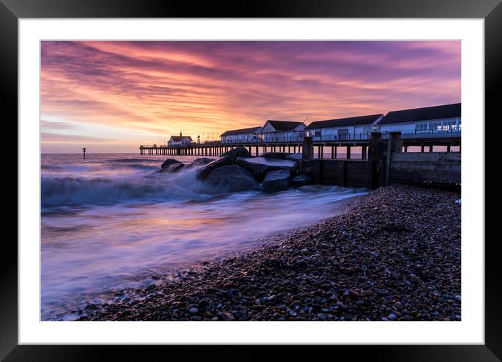 Southwold Sunrise Framed Mounted Print by Mark Hawkes