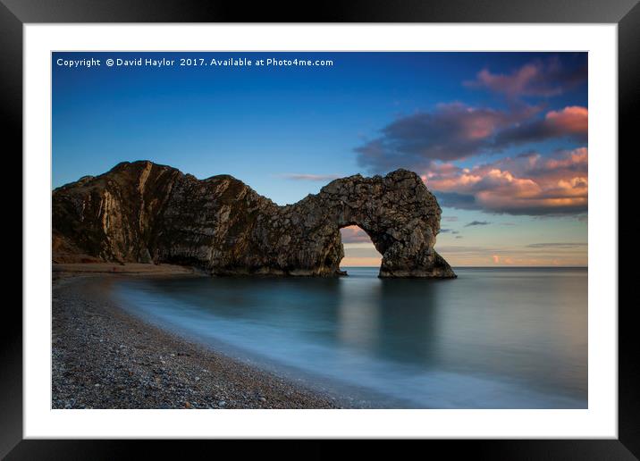 Durdle Door Sunset Framed Mounted Print by David Haylor