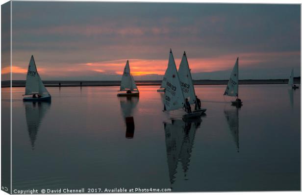 Sailing The Sunset Canvas Print by David Chennell