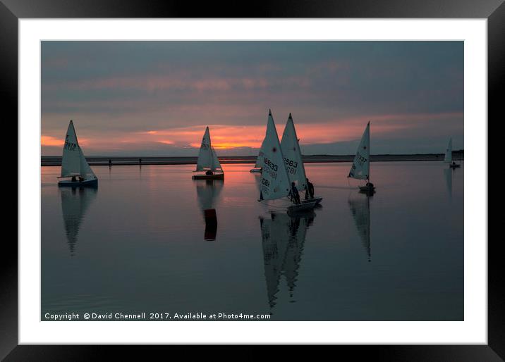 Sailing The Sunset Framed Mounted Print by David Chennell