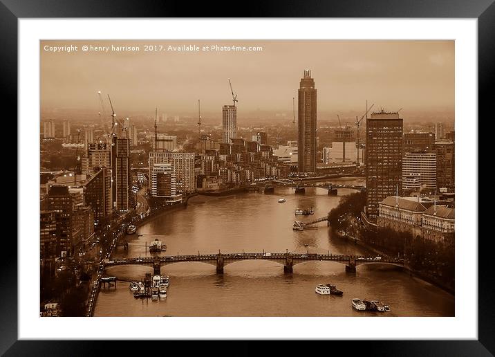 The London Thames Framed Mounted Print by henry harrison
