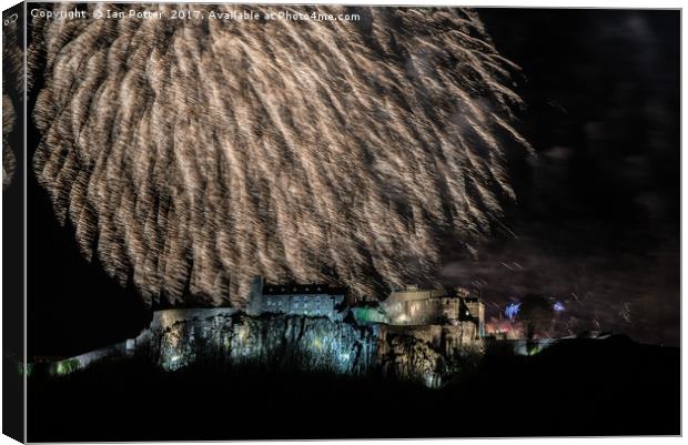 Stirling Castle Firework Hogmanay Canvas Print by Ian Potter