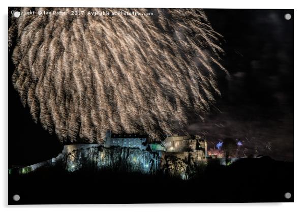 Stirling Castle Firework Hogmanay Acrylic by Ian Potter