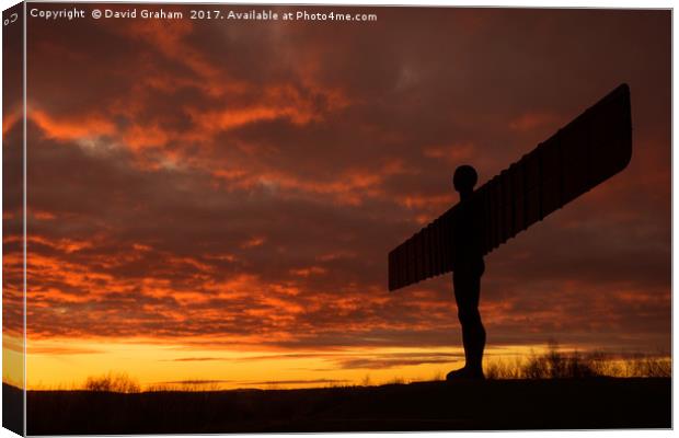 The Angel of the North, Gateshead - Sunset Canvas Print by David Graham