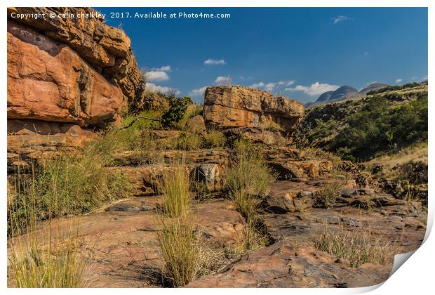 Pinnacle Rock Area Landscape - South Africa Print by colin chalkley