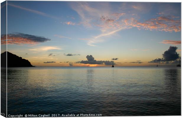 St Lucia Sunset 3 Canvas Print by Milton Cogheil