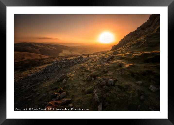Sunrise on Crook Peak Framed Mounted Print by Chris Sweet
