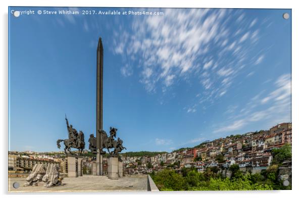 Veliko Tarnovo old town & Four Kings monument Acrylic by Steve Whitham