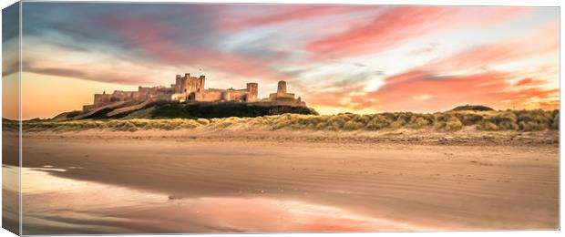 Twilight at Bamburgh Castle Canvas Print by Naylor's Photography