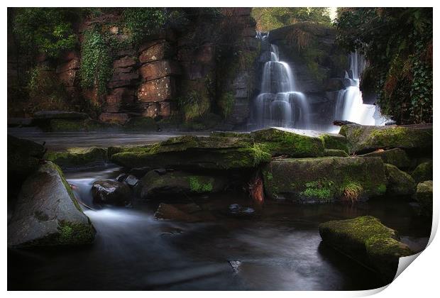 Penllergare Waterfalls Print by Leighton Collins