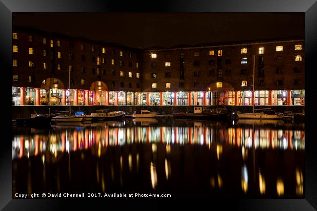 Albert Dock Reflections Framed Print by David Chennell