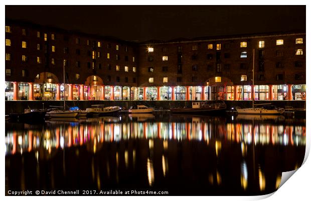 Albert Dock Reflections Print by David Chennell