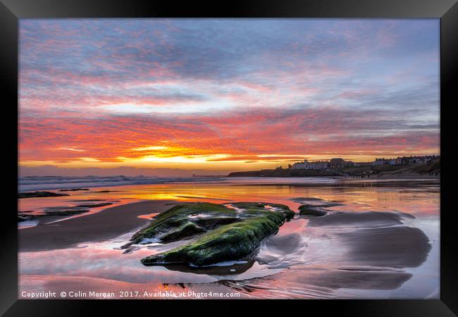 Sunrise at Tynemouth Longsands Framed Print by Colin Morgan