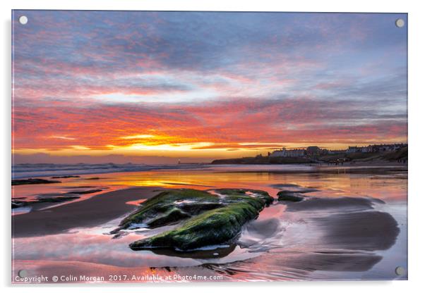 Sunrise at Tynemouth Longsands Acrylic by Colin Morgan