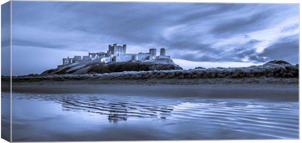 Bamburgh Castle in Blue Canvas Print by Naylor's Photography
