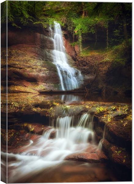 Pwll y Wrach Waterfalls Canvas Print by Leighton Collins