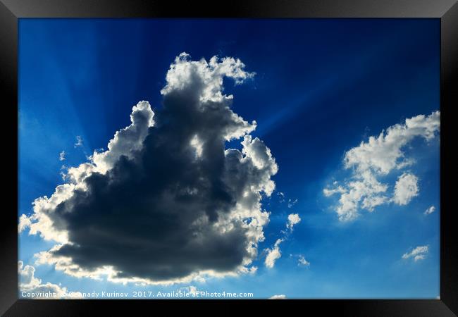 sunbeams and clouds Framed Print by Gennady Kurinov