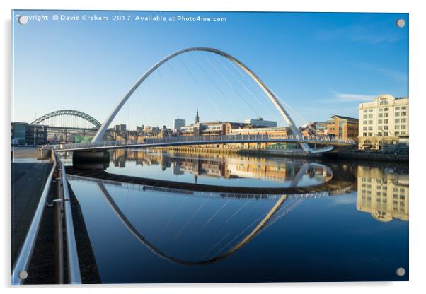 Gateshead Millennium Bridge - Reflection Acrylic by David Graham