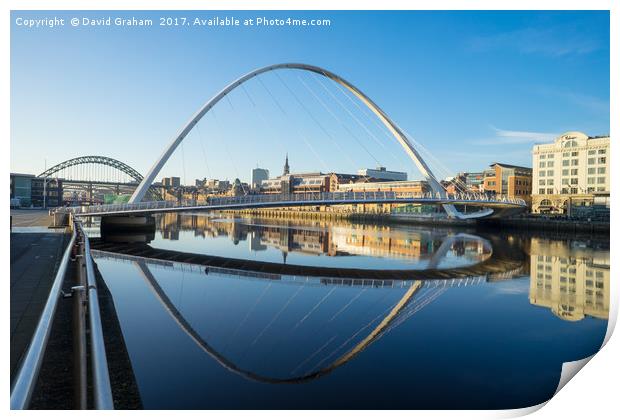 Gateshead Millennium Bridge - Reflection Print by David Graham