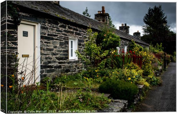 Pitlochry Cottages Canvas Print by Colin Metcalf