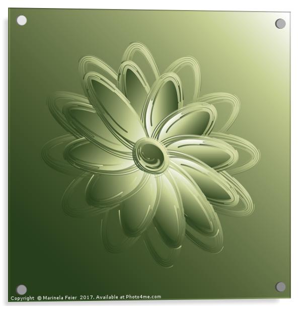 green petals Acrylic by Marinela Feier