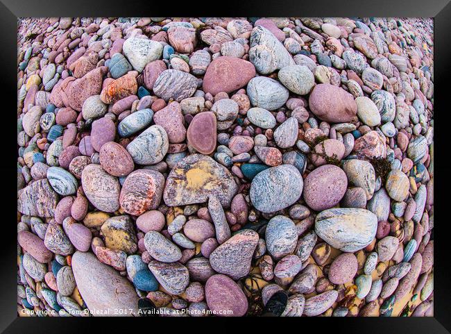 Fisheye pebbles Framed Print by Tom Dolezal