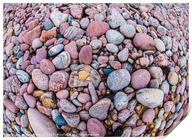Fisheye pebbles Print by Tom Dolezal
