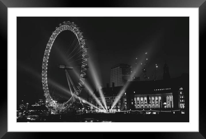 London Eye NYE 2016          Framed Mounted Print by Mike Evans
