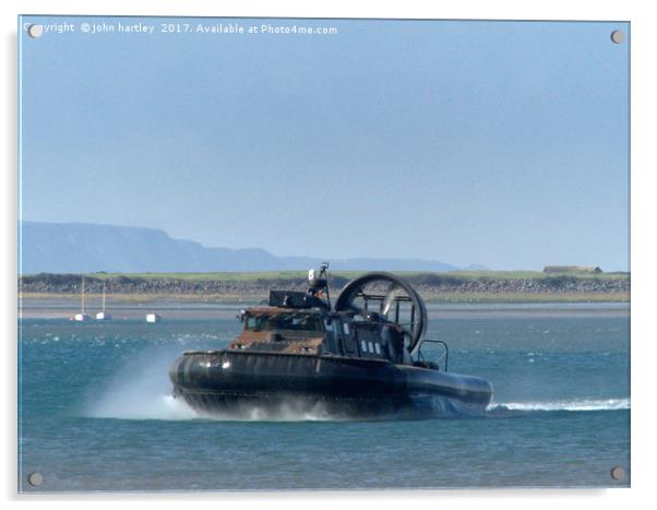 Royal Marines Hovercraft on the River Taw North De Acrylic by john hartley