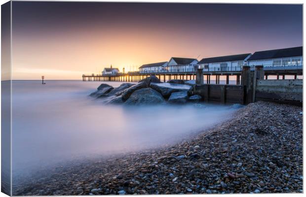 Southwold Pier long exposure Canvas Print by Mark Hawkes