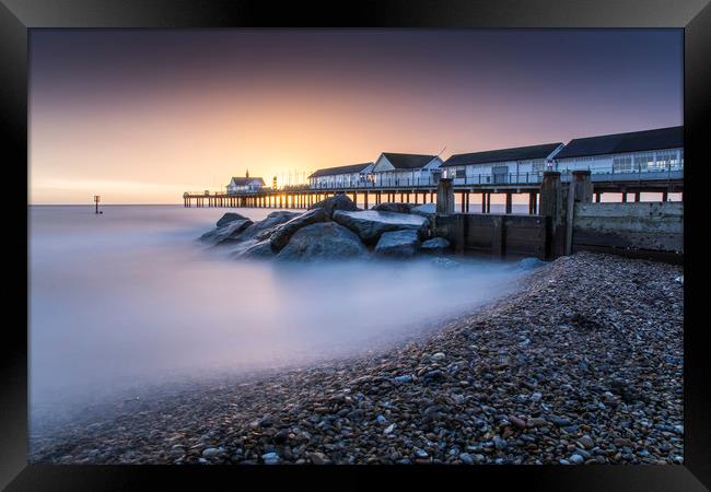 Southwold Pier long exposure Framed Print by Mark Hawkes