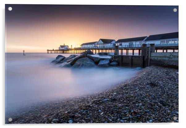 Southwold Pier long exposure Acrylic by Mark Hawkes