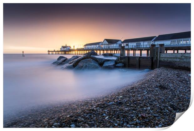 Southwold Pier long exposure Print by Mark Hawkes
