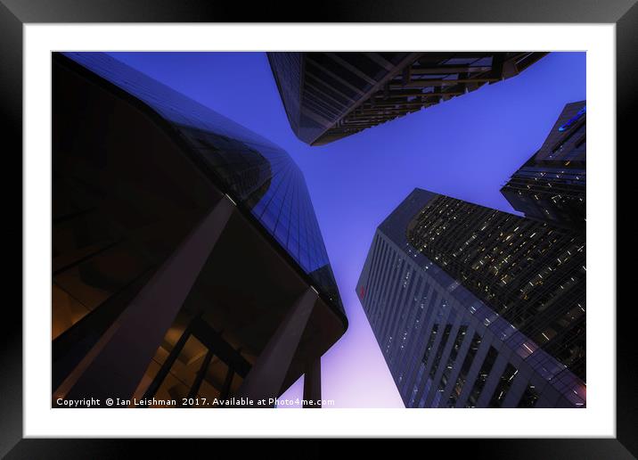Brisbane City Looking Up Framed Mounted Print by Ian Leishman