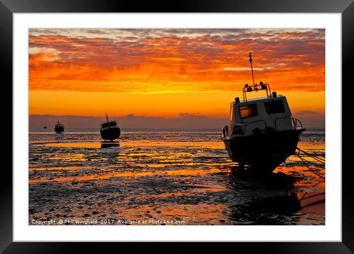 Thames Estuary Sunrise Framed Mounted Print by Phil Wingfield