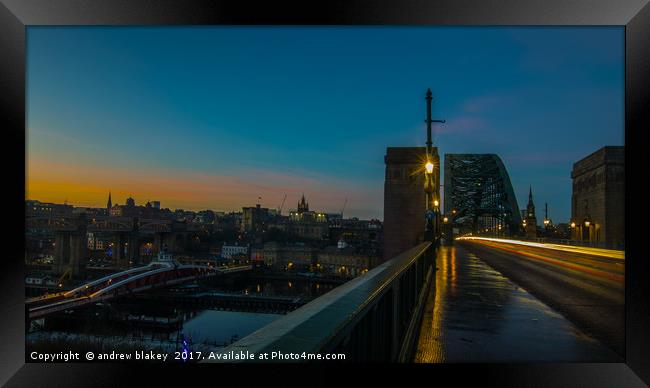 Majestic Sunset View over the Tyne River Framed Print by andrew blakey