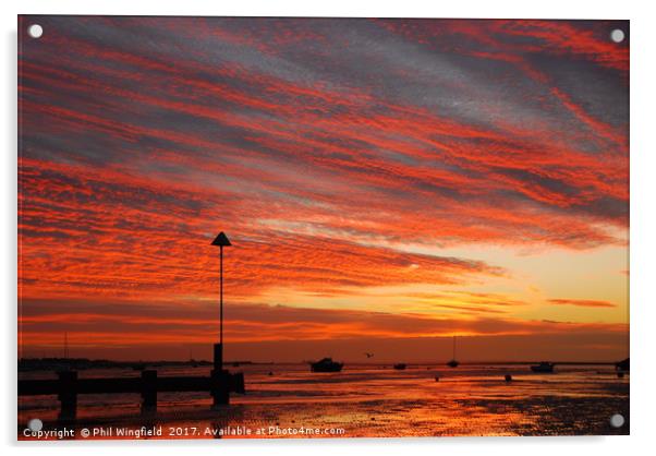Thorpe Bay Sunrise Acrylic by Phil Wingfield