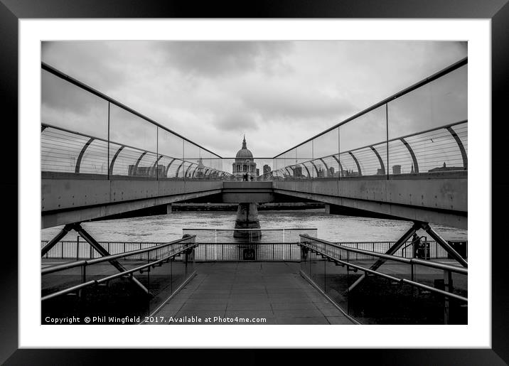 St Pauls & Millennium Bridge Framed Mounted Print by Phil Wingfield