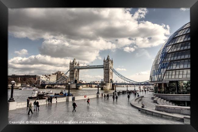 Tower Bridge, City Hall and Southbank Framed Print by Milton Cogheil