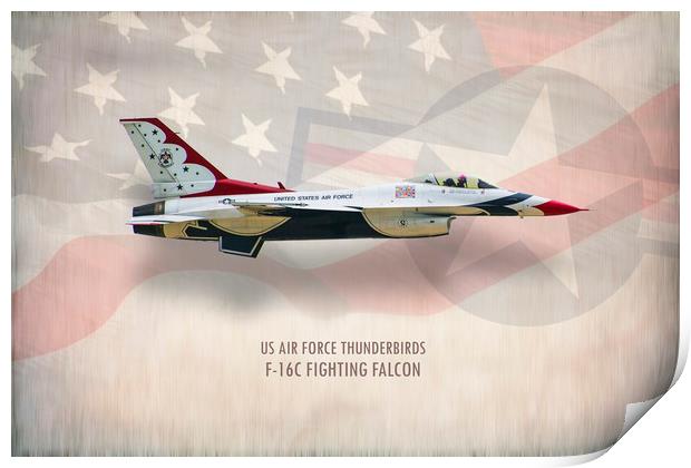 Thunderbirds F-16C Fighting Falcon Print by J Biggadike
