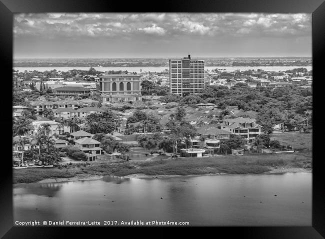Guayaquil Aerial View from Window Plane Framed Print by Daniel Ferreira-Leite